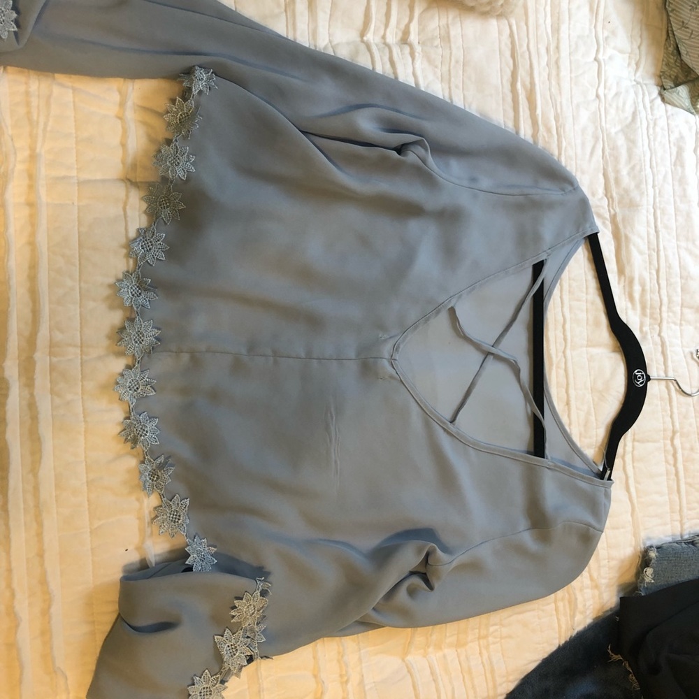 Blue shirt with cross back size medium